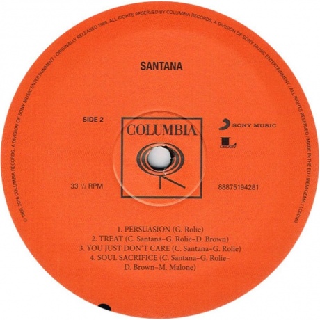 Santana - Santana (0888751942813) виниловая пластинка - фото 4