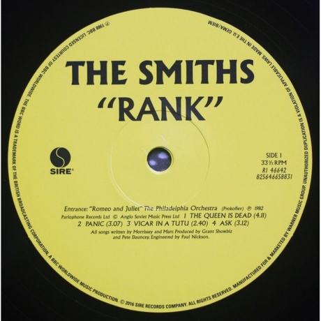 The Smiths - Rank (0825646658831) виниловая пластинка - фото 3