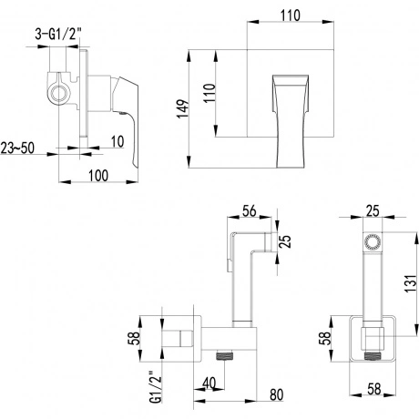 Смеситель для биде Lemark Unit LM4519C