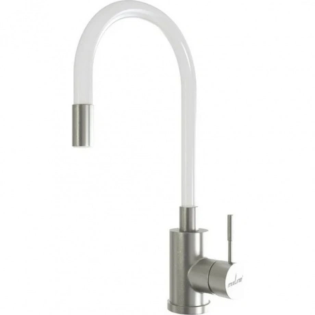 Смеситель для кухни 35k MIXLINE MLSS-0325 БЕЛЫЙ гибкий силиконов...