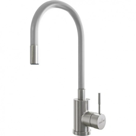 Смеситель для кухни 35k MIXLINE MLSS-0325 СЕРЫЙ гибкий силиконов...
