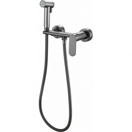 Гигиенический душ со смесителем Haiba оружейная сталь (HB5516-3)