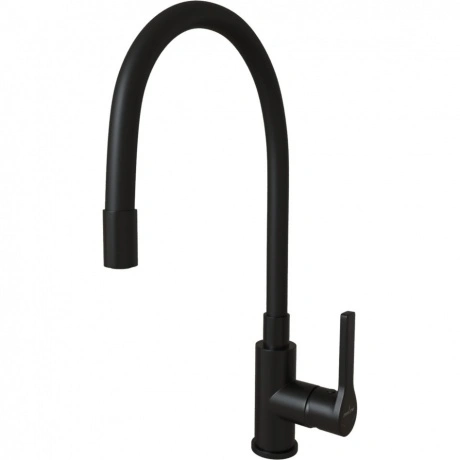 Смеситель для кухни 35k MIXLINE ML23-097 "Round Black" гибкий из...