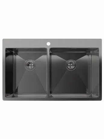 Rivelato Rinox 8050 B2 PVD black Мойка нерж.сталь 2 чаши 800*500...