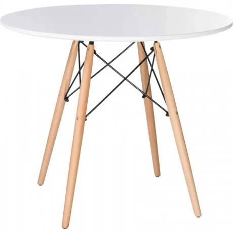 Стол обеденный BRABIX Eames T-01, круглый диаметр 80 см, белый, ...