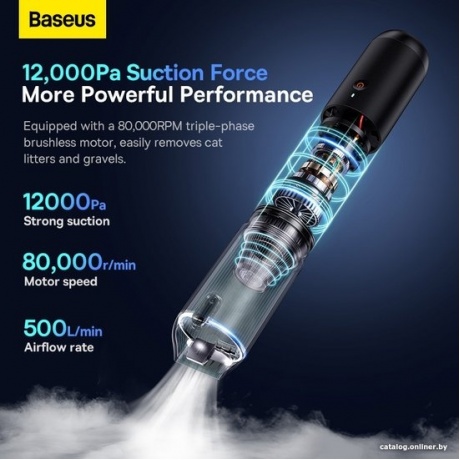 Автомобильный пылесос Baseus A3lite Black (VCAQ050001) - фото 10