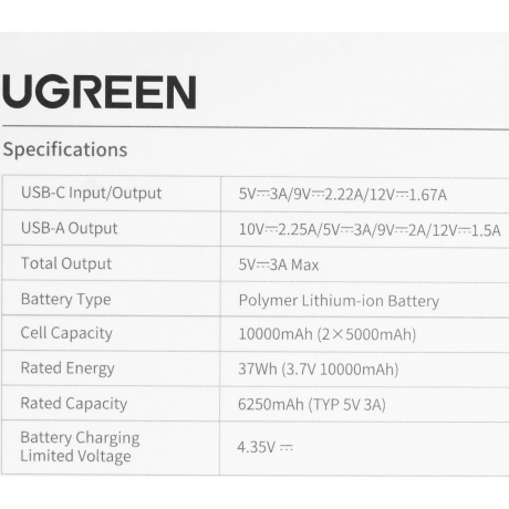 Портативное зарядное устройство Ugreen PB311 Black (25742) - фото 7