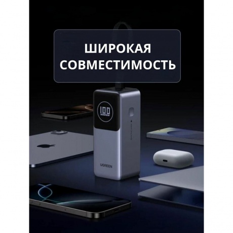 Портативное зарядное устройство Ugreen PB723 Space Gray (55365B) - фото 2