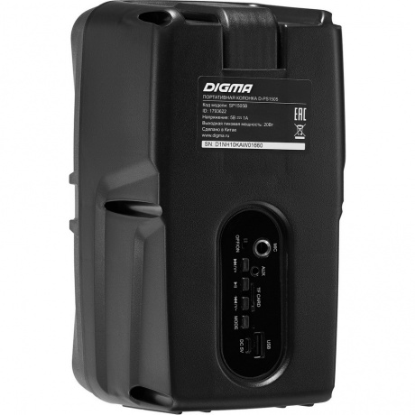 Портативная акустика Digma D-PS1505 черный (SP1505B) - фото 2