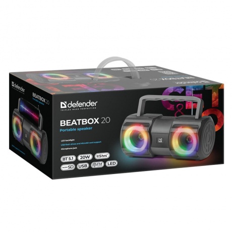 Портативная акустика Defender Beatbox 20 65420 - фото 13