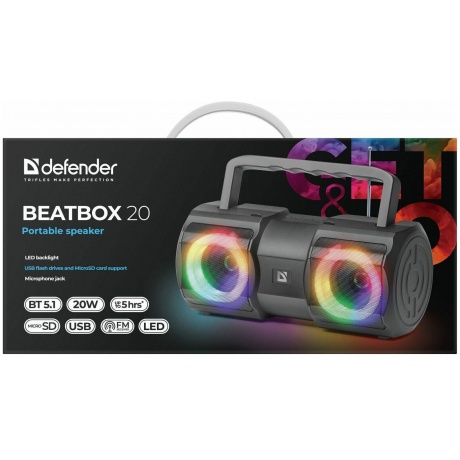 Портативная акустика Defender Beatbox 20 65420 - фото 16