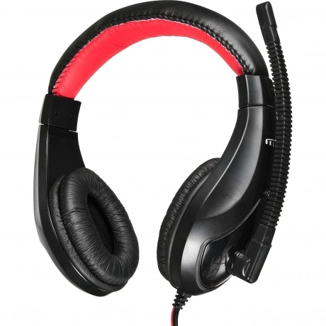 Наушники с микрофоном Oklick HS-L100 черный/красный 2м мониторы ...