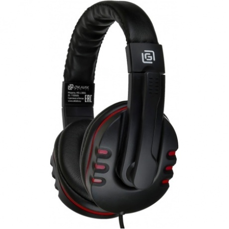 Наушники Oklick HS-L380G ABBADON черный/красный (JD-032) - фото 4