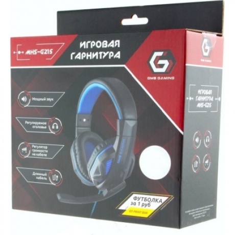 Наушники Gembird MHS-G215 Black/Blue - фото 3