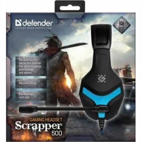 Наушники Defender Scrapper 500 Black/Blue - фото 8
