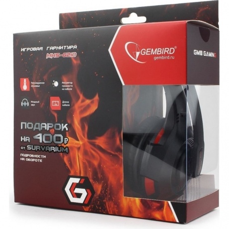 Наушники Gembird MHS-G210 Survarium черный/красный - фото 5