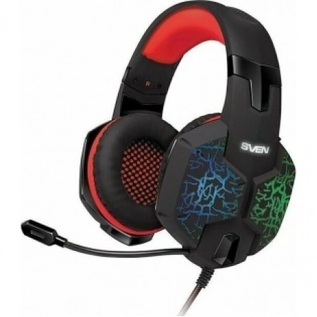 Наушники SVEN AP-U988MV черно-красные (7.1, USB, 50 мм, RGB подс...