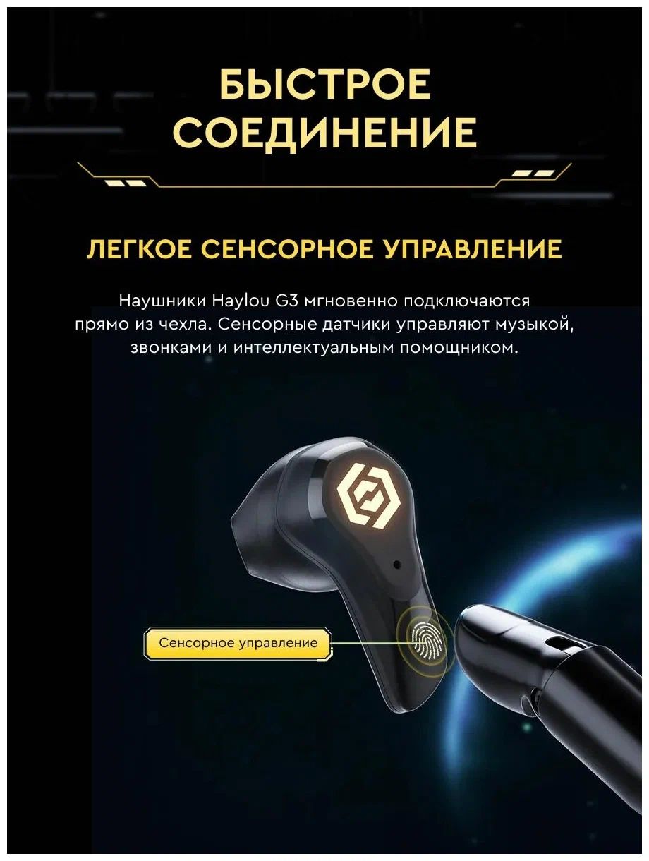Беспроводные наушники Haylou G3 (Haylou G003) Black - фото 18
