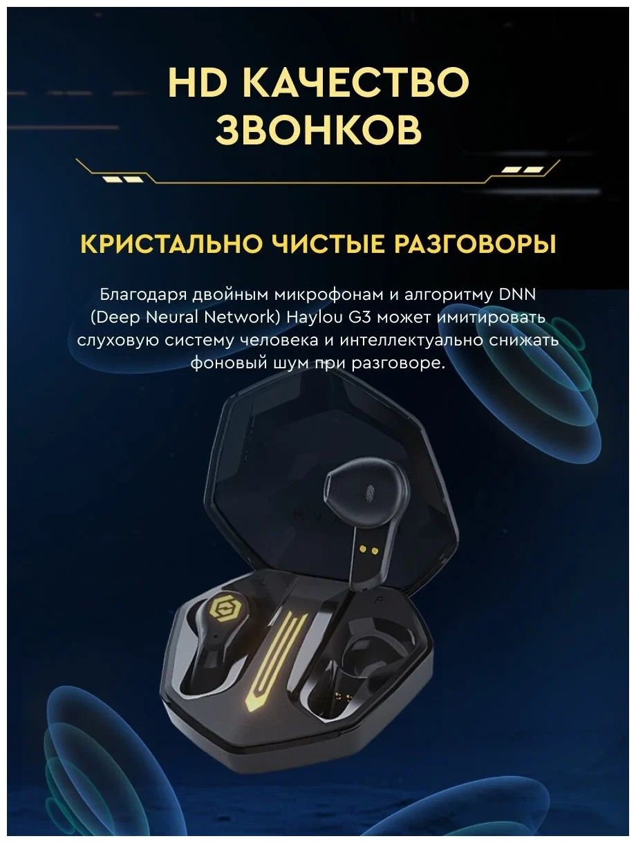 Беспроводные наушники Haylou G3 (Haylou G003) Black - фото 24