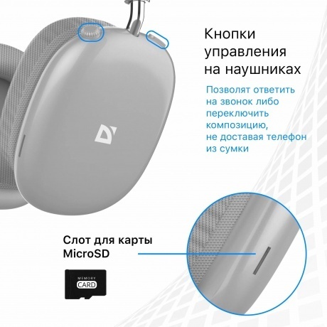 Наушники Defender FreeMotion B645 (63646) Grey - фото 11