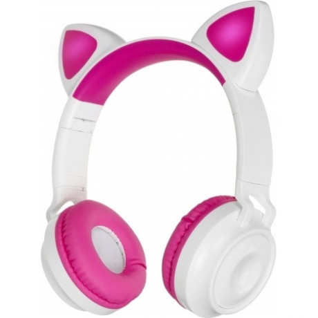 Наушники Qumo Party Cat ВТ 0025 White/Pink - фото 1