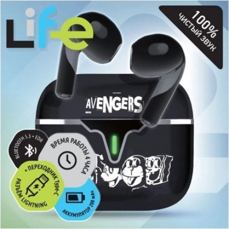Наушники Qumo TWS LiFE «Avengers» ВТ 0101 Black - фото 4