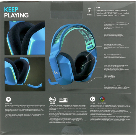 Наушники Logitech G733 LightSpeed (981-000945) Blue - фото 11