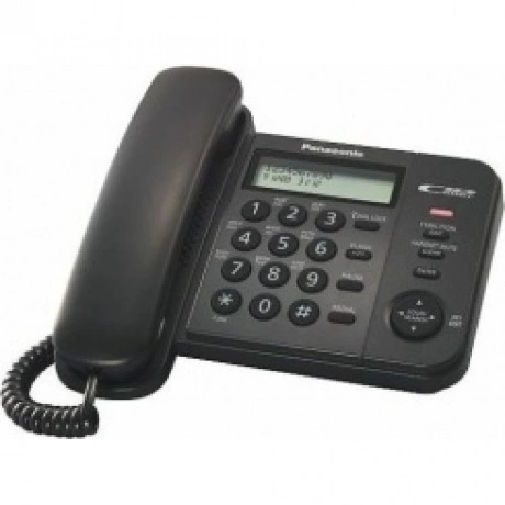 Телефон проводной Panasonic KX-TS2356RUB черный