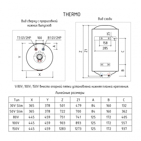 Водонагреватель накопительный Thermex Thermo 150 V - фото 10