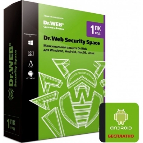 Антивирус Dr.Web Security Space на 1 год на 1 ПК [BHW-B-12M-1-A3...