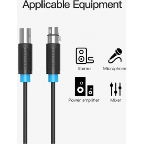 Кабель Vention аудио XLR M/XLR F - 3м - фото 3