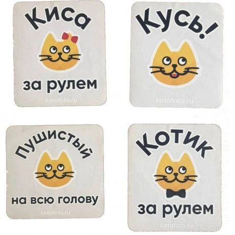 Наклейка на авто Котофото в ассортименте