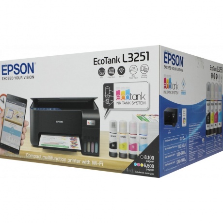 МФУ струйный Epson L3250 (C11CJ67508/503/418/405/408/412) A4 WiFi черный - фото 2
