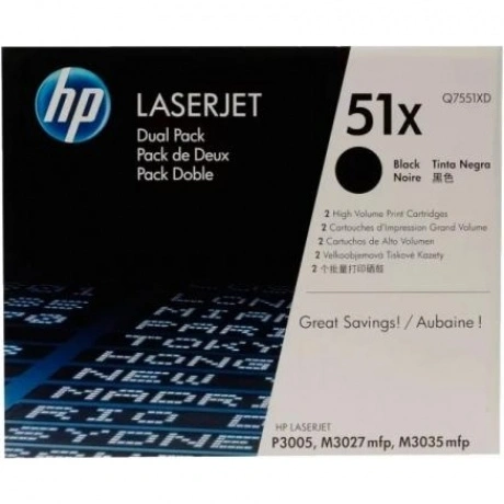 Картридж HP Q7551XD для HP LJ P3005/M3035/M3027, черный