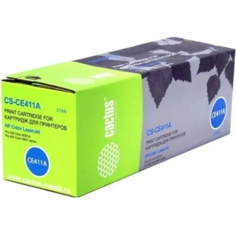 Картридж Cactus CS-CE411A для HP LJ Pro 300/M351/M451/M375, голу...