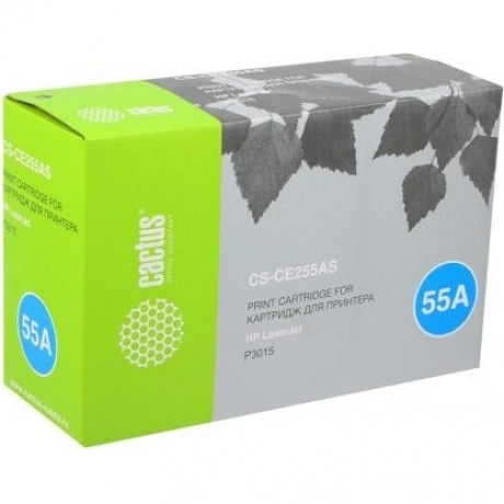Картридж Cactus CS-CE255AS для HP LJ P3011/P3015, черный