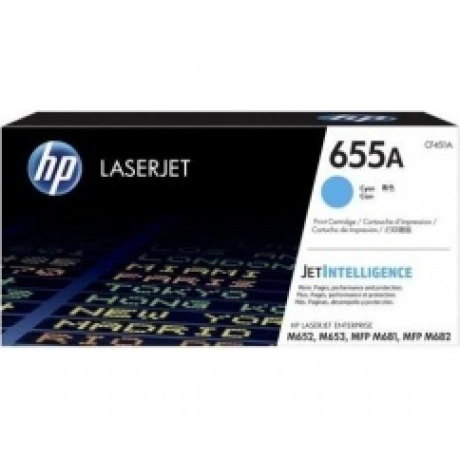 Тонер Картридж HP 655A CF451A голубой (10500стр.) для HP M652/65...
