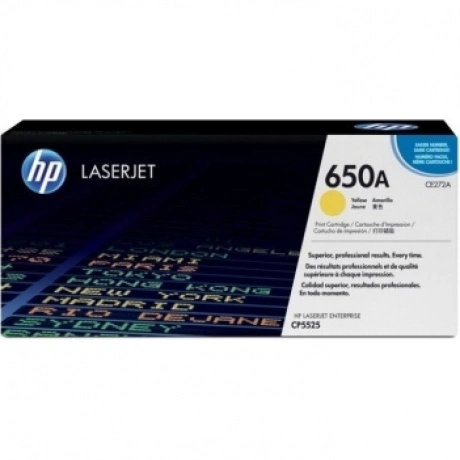 Тонер Картридж HP 650A CE272A желтый (15000стр.) для HP LJ CP552...