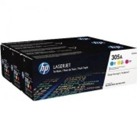 Тонер Картридж HP 305A CF370AM голубой/желтый/пурпурный x3уп. дл...