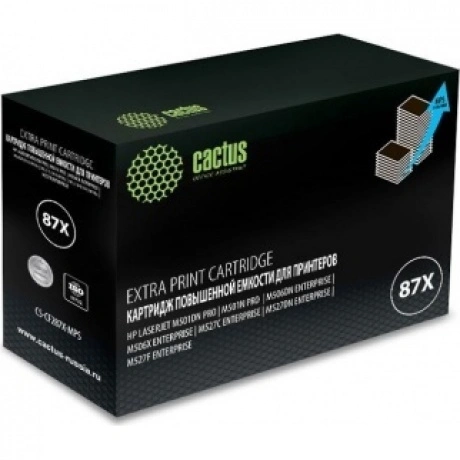 Тонер Картридж Cactus CS-CF287X-MPS черный (24000стр.) для HP LJ...