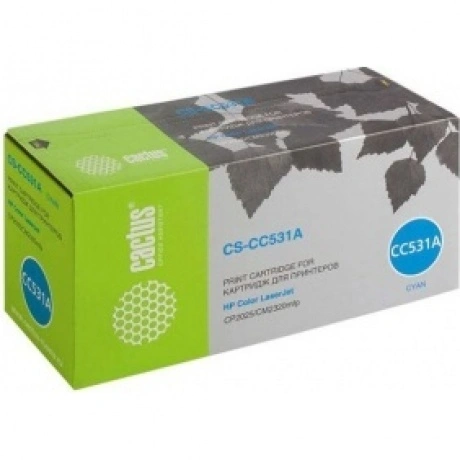 Тонер Картридж Cactus CS-CC531A голубой для HP CLJ CP2025/CM2320...