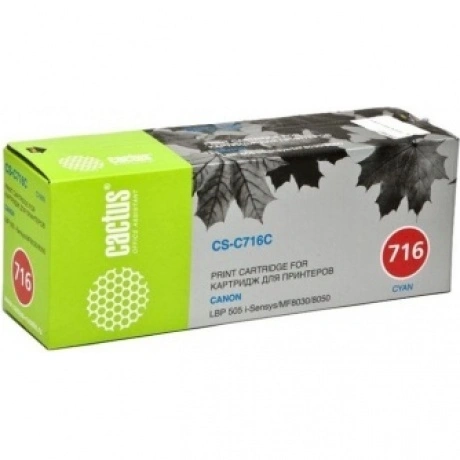 Тонер Картридж Cactus CS-C716C голубой для Canon i-Sensys MF8030...