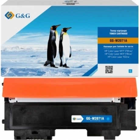Тонер-картридж G&G HP W2071A/117A синий 0.7k с чипом
