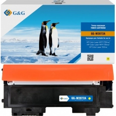 Тонер-картридж G&G HP W2072A/117A желтый 0.7k с чипом