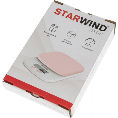 Весы кухонные электронные Starwind SSK2157 макс.вес:2кг розовый - фото 5