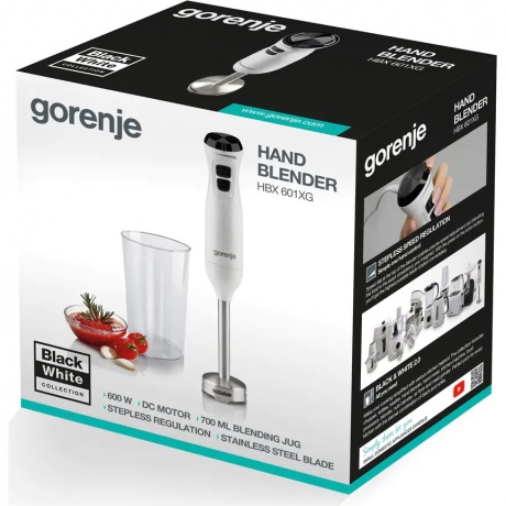 Блендер погружной GORENJE HBX601XG WHITE/SILVER - фото 5