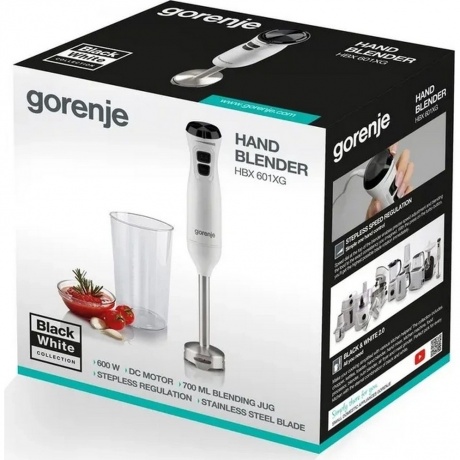 Блендер погружной Gorenje HBX601XG 600 Вт, белый - фото 6