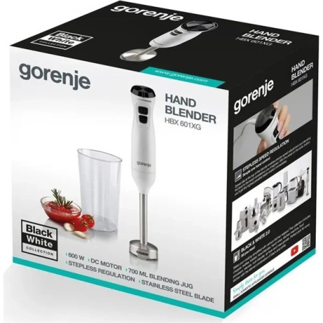Блендер погружной Gorenje HBX601XG 600 Вт, белый - фото 8