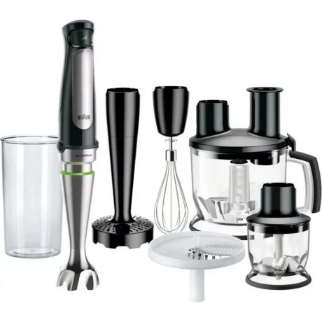 Блендер погружной Braun Multiquick 7 MQ7087X черный, 1000 Вт, пл...