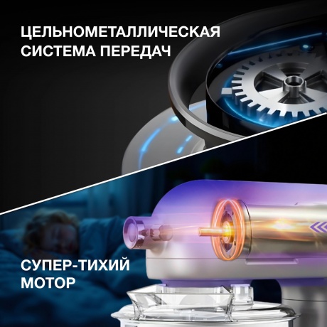 Миксер планетарный Hyundai HYM-S8551 1600Вт серебристый - фото 15